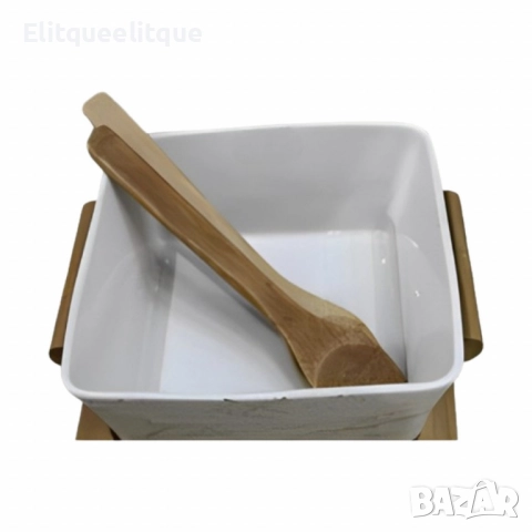 Керамичен съд - купа, с дървени аксесоари, снимка 2 - Други стоки за дома - 52186383