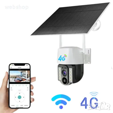 Автономна Соларна камера - 8MP WiFi / 4G със свръхбърза безжична връзка, снимка 7 - HD камери - 49151044