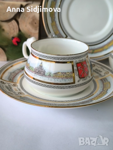 РУСКИ ПОРЦЕЛАН ЛФЗ двоен сет за кафе, снимка 2 - Чаши - 51673908