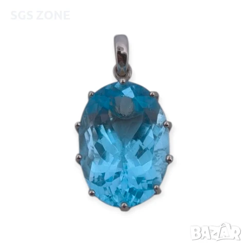 СРЕБЪРНА ВИСУЛКА С TOPAZ SWISS , снимка 3 - Колиета, медальони, синджири - 51219135