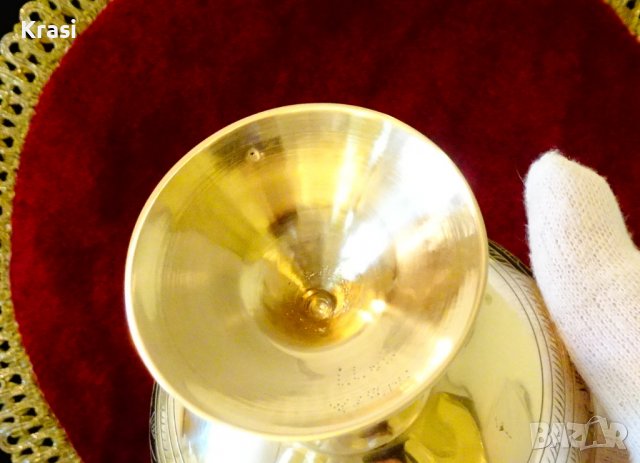 Бронзова чаша за вино Британска Индия,маркирана,гравирана, снимка 5 - Антикварни и старинни предмети - 38407550