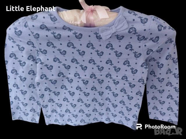 Блузка с дълъг ръкав за 2-3 год мом птички,колекция"Animals",Англия/нова