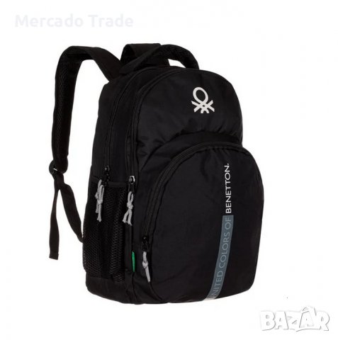 Ученическа раница Mercado Trade, Черна с бели букви, снимка 2 - Раници - 37983950