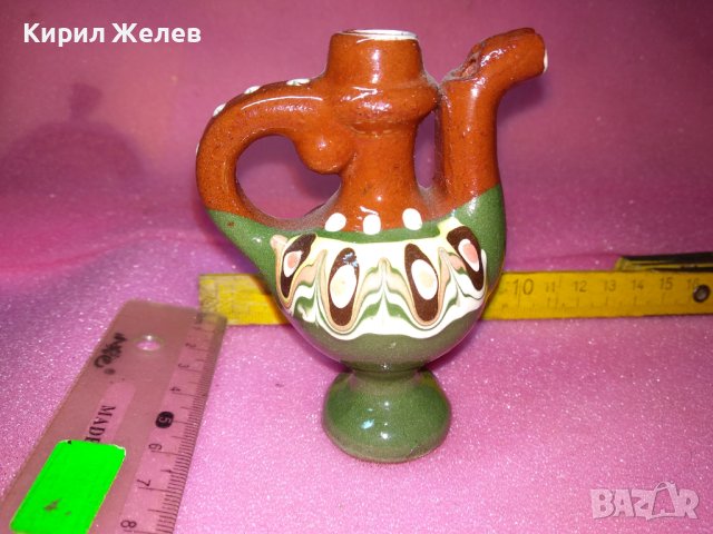 КЕРАМИЧНО БЪРДУЧЕ СВИРКА РЪЧНА МАЙСТОРСКА ИЗРАБОТКА ТРАДИЦИОНЕН ЕТНО СУВЕНИР ГЛЕДЖОСАНА ГЛИНА 42937, снимка 2 - Декорация за дома - 44297480