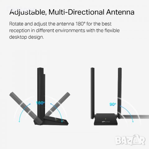 1300Mbps USB 3.0 WiFi , 802.11 AC Безжичен мрежов адаптер Двулентов, 2 х 6 dBi антени, снимка 4 - Мрежови адаптери - 33704884