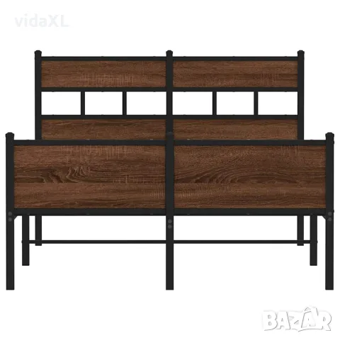 vidaXL Рамка за легло без матрак кафяв дъб 120x200 см инженерно дърво, снимка 4 - Спални и легла - 56147566