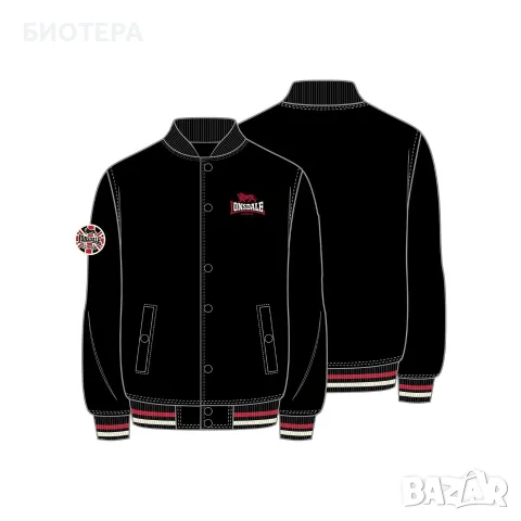 Оригинално мъжко яке LONSDALE бомбър XL – черно, ново, с етикети, снимка 4 - Якета - 51941394