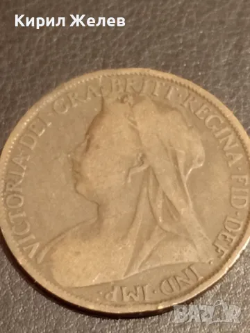 Стара монета 1 пени 1899г. Англия Императрица Виктория 34953 , снимка 5 - Нумизматика и бонистика - 49064635
