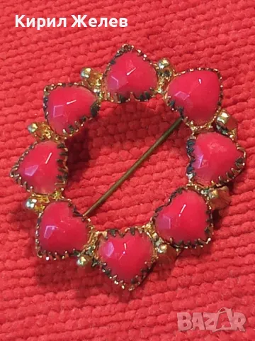 СТАРА ЗЛАТИСТА СКЪПОЦЕННА РЕТРО БРОШКА МАЙСТОРСКА ЮВЕЛИРНА РАБОТА 48772, снимка 10 - Антикварни и старинни предмети - 48733978