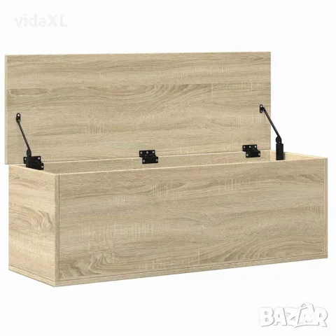 vidaXL Кутия за съхранение дъб сонома 102x35x35 см инженерно дърво, снимка 7 - Скринове - 56148203