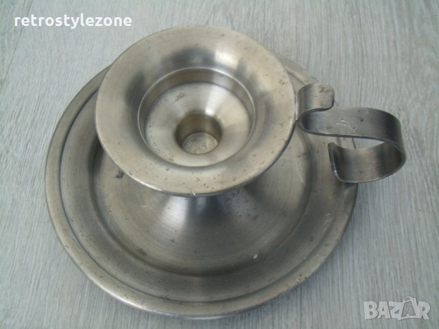 № 4754 стар метален свещник   - надпис / печат / маркировка, снимка 2 - Други ценни предмети - 30744821