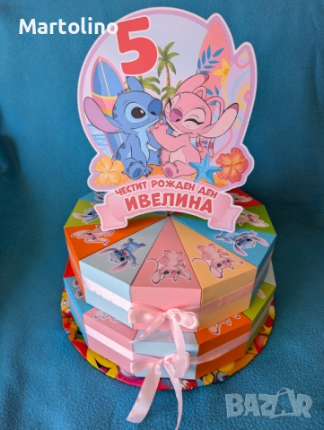 Картонена торта Лило и Стич, снимка 4 - Други - 53015186