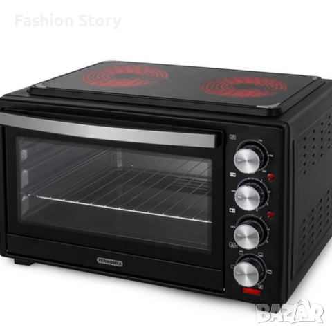 Компактна печка Termomax – фурна + два керамични котлона в едно, снимка 4 - Печки, фурни - 52497248