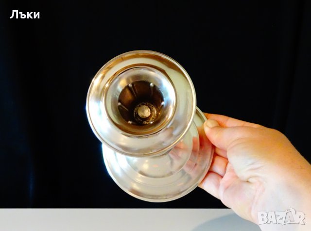 Немски посребрен свещник 20 см. , снимка 3 - Антикварни и старинни предмети - 29223005