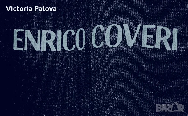 Мьжка черна памучна тениска Enrico Coveri Италия, снимка 5 - Тениски - 55967386