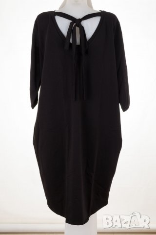 Черна асиметрична рокля марка Tessita - 4XL, снимка 4 - Рокли - 37672788