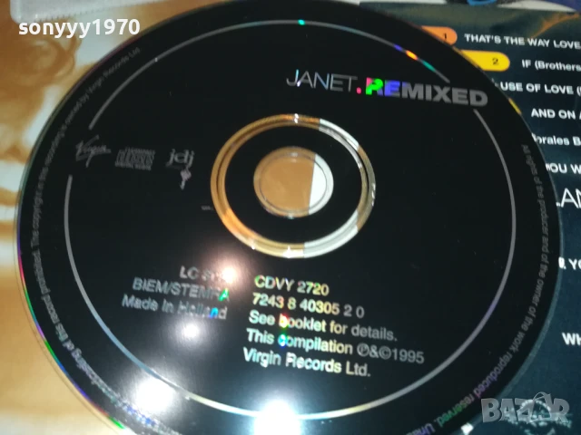 JANET.REMIXED CD-ВНОС GERMANY 0907251919, снимка 8 - CD дискове - 50966242