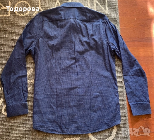 Тъмносиня риза LCW slim , снимка 4 - Ризи - 52625324