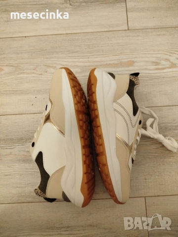 Нови фешън сникърси зелено, бяло, златно, снимка 3 - Маратонки - 52398560