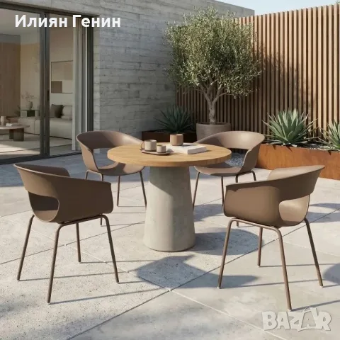 Градински столове Outsunny, комплект от 4, снимка 3 - Градински мебели, декорация  - 55933712