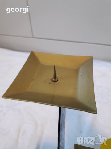 Метален свещник с три свещи, снимка 4 - Декорация за дома - 31553085