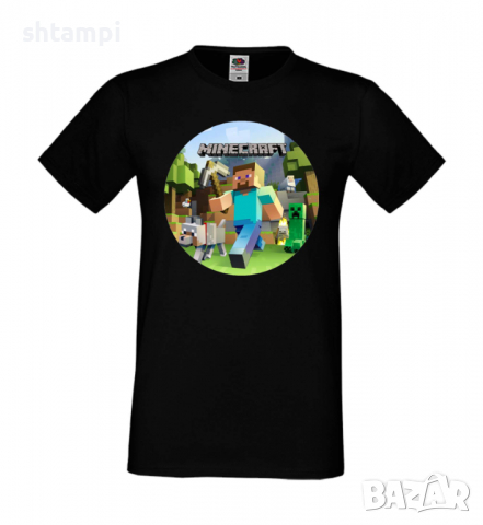 Мъжка тениска майнкрафт Minecraft 4,Minecraft,Игра,Забавление,подарък,Изненада,Рожден Ден., снимка 2 - Тениски - 36495070