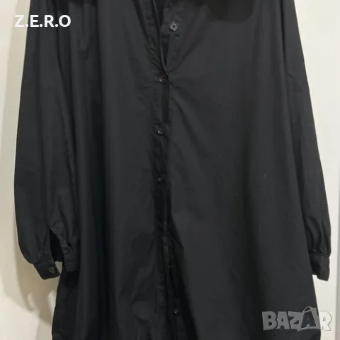 Zara макси рокля-риза, черна, овърсайз, снимка 6 - Рокли - 56119050