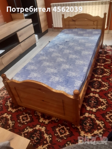 Легло "масив" с матрак, снимка 3 - Спални и легла - 51676190