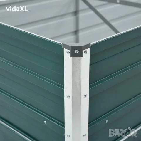 vidaXL Градинска висока леха поцинкована стомана 480x80x45 см зелена, снимка 5 - Саксии и кашпи - 56147593