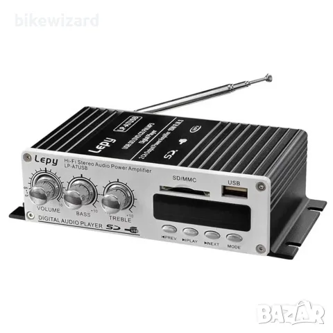 LEPY LP-A7USB 2-канален компактен аудио усилвател възпроизвеждане от USB/SD карта  20W + 20W НОВО, снимка 4 - Аудиосистеми - 56168645
