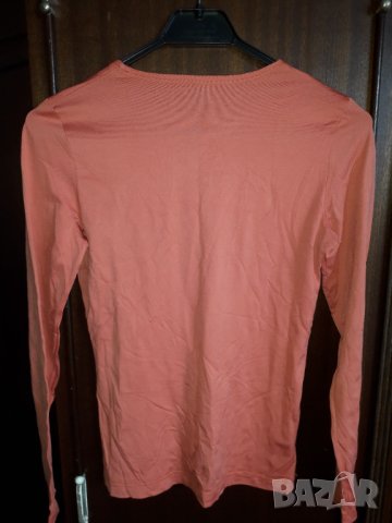 Дамска тънка блуза оранжеворозов цвят, снимка 3 - Блузи с дълъг ръкав и пуловери - 42849740