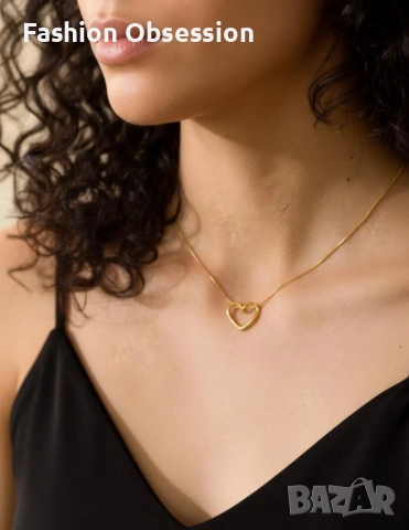 Елегантно колие със сърце от медицинска стомана
