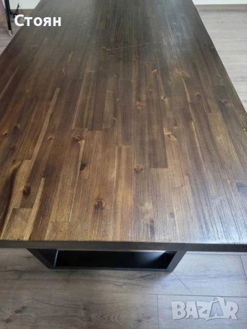 ПРОМОЦИЯ!!! Масивна дървена трапезна маса от тъмно дърво, снимка 4 - Маси - 42599880