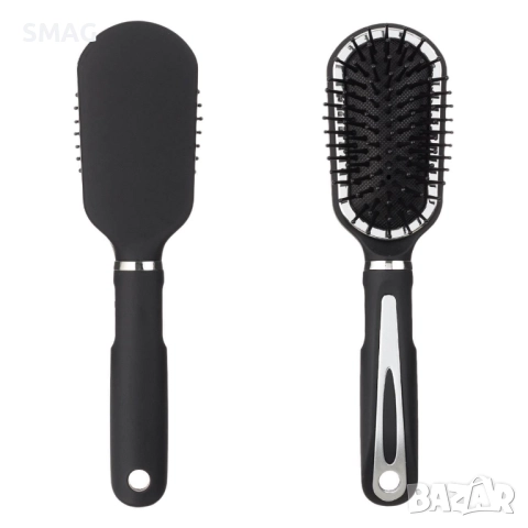 Пластмасова четка за коса за пътуване, черна_1055689