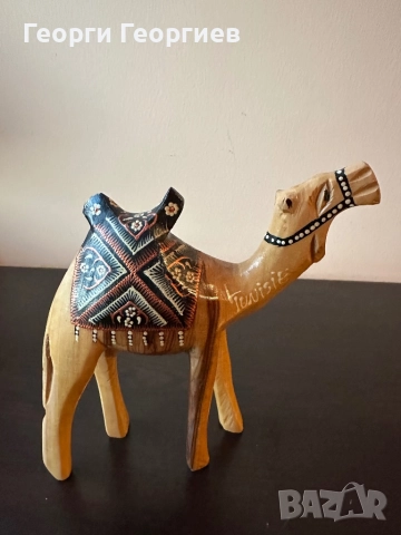 Дървена фигурка камила от Тунис , снимка 2 - Статуетки - 52405077