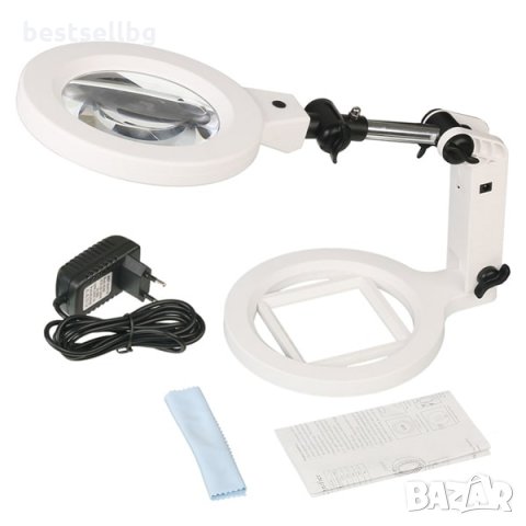 Голяма увеличителна настолна лупа лед осветление за четене бродиране