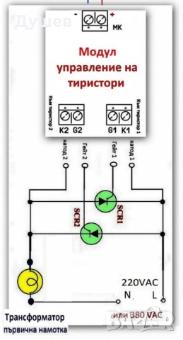 Модул с оптотриак за управление на мощни тиристори, снимка 2 - Друга електроника - 52029381