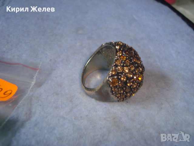 ПОСРЕБРЕН МОДЕН ВИНТИДЖ СКЪПОЦЕНЕН АРТ ПРЪСТЕН с ЦИТРИН 17529, снимка 4 - Пръстени - 36423629