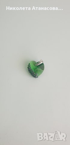 Swarovski  сърце зелено