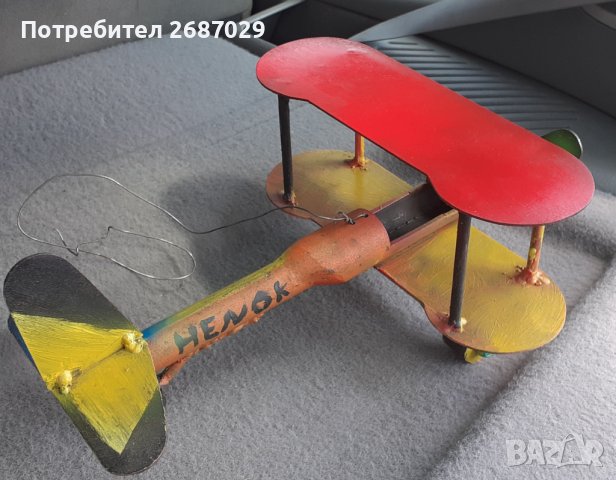  Биплан - Самолет от метал, висящ модел на самолет за красота, снимка 9 - Други - 37534060