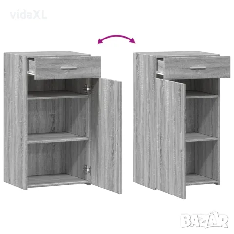 vidaXL Сайдборд, сив сонома, 50x42,5x93 см, инженерно дърво, снимка 7 - Бюфети - 56148151
