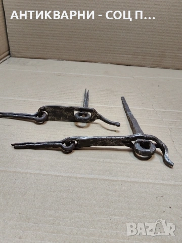 Комплект Соц Стари Ръчно Ковани Резета За Врати Порти. НОМЕР 260., снимка 2 - Антикварни и старинни предмети - 53938841