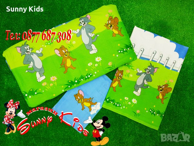 Комплект юрган, чаршаф, калъфка и възглавница с Том и Джери, снимка 3 - Спално бельо и завивки - 36077785