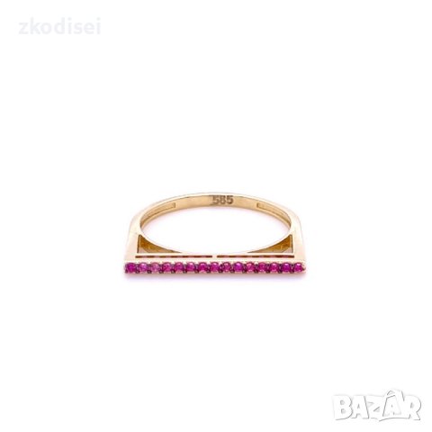 Златен дамски пръстен 1,75гр. размер:55 14кр. проба:585 модел:20240-6