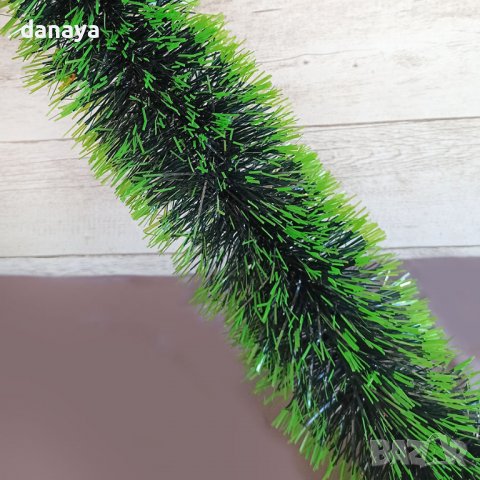 3224 Коледен зелен гирлянд със светло зелени връхчета, 200 x 11cm, снимка 5 - Декорация за дома - 38534291