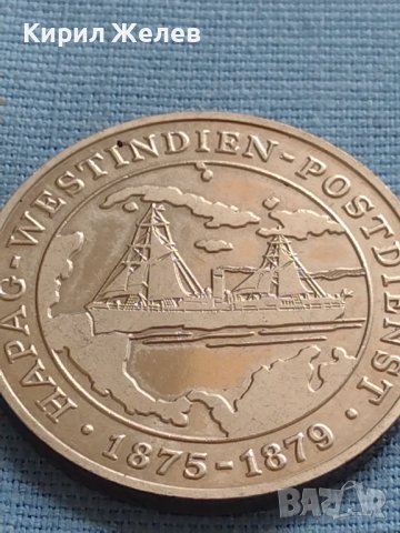 Монета 10 цента Индия КОРАБИ HAPAG -  WESTINDIEN POSTDIENST 30205, снимка 7 - Нумизматика и бонистика - 42697252