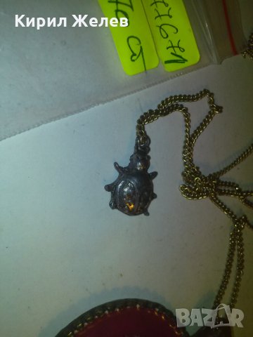 БРОНЗОВ МЕДАЛЬОН с ЕМАЙЛ и ОЩЕ ЕДИН КАЛИНКА ПОСРЕБРЕНА с ВЕРИЖКА от БРОНЗ 77671, снимка 4 - Колиета, медальони, синджири - 29836074