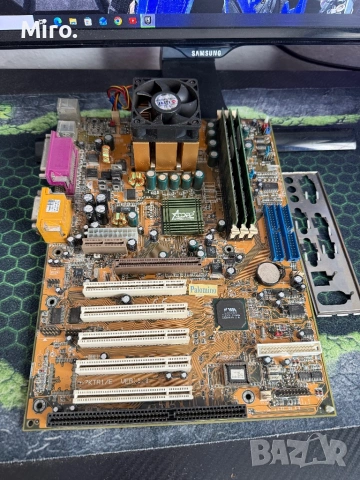 Ретро Дънна Платка ECS P6VAP-A+ (Socket 370/Slot 1) + CPU + RAM 