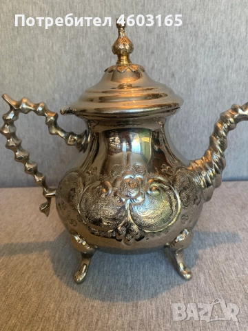 Марокански чайник,  хромиран месингов, снимка 1