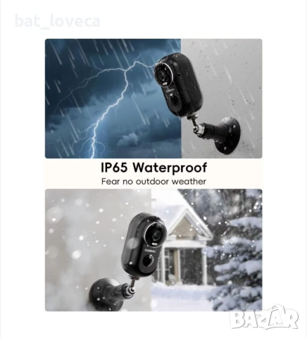 Охранителна камера, ZUMIMALL F5, външна, захранвана с батерии, безжична, 2,4 GHz WiFi, снимка 4 - Камери - 53931959